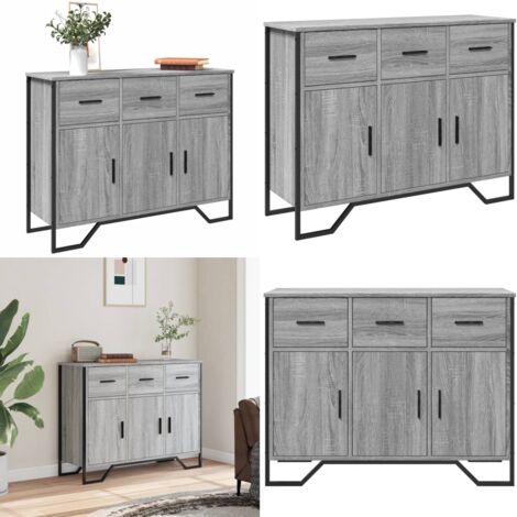 Credenza Grigio Sonoma 97x32,5x74,5 cm in Legno Multistrato - Credenza moderna - Credenza grigia