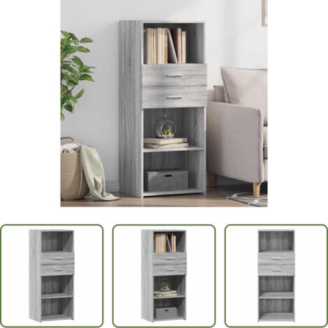 Credenza grigio sonoma -  Credenza Grigio Sonoma 50x42,5x124 cm in Legno Multistrato