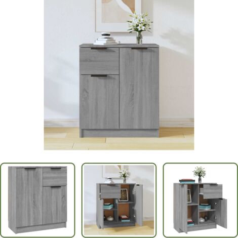 Credenza grigio sonoma -  Credenza Grigio Sonoma 60x30x70 cm in Legno tecnico