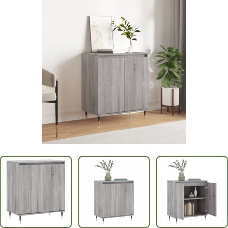 Credenza grigio sonoma -  Credenza Grigio Sonoma 60x35x70 cm in Legno Multistrato