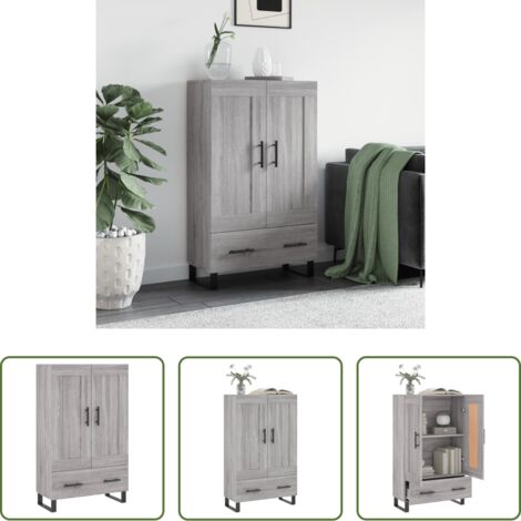 Credenza grigio sonoma -  Credenza Grigio Sonoma 69,5x31x115 cm in Legno Multistrato