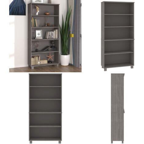 Credenza HAMAR in Legno Massello di Pino Grigio Chiaro - Scaffale in legno - Credenza in pino