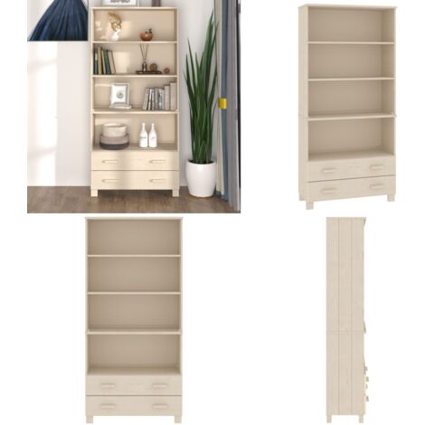 Credenza HAMAR in Legno Massello di Pino Marrone - Scaffale in legno - Credenza in pino