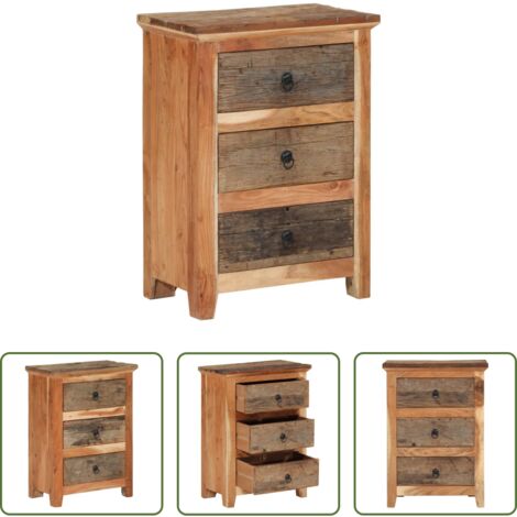 Credenza in acacia -  Credenza 55x33x75 cm in Legno Massello di Acacia
