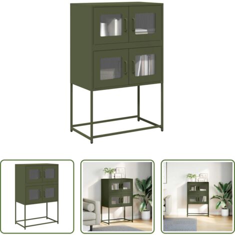 Credenza in acciaio -  Credenza Verde Oliva 68x39x107 cm in Acciaio