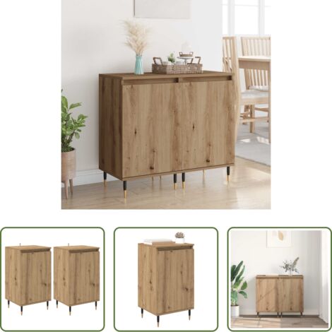 Credenza in legno -  Credenza 2 pcs Rovere artigianale 40 x 35 x 70 cm