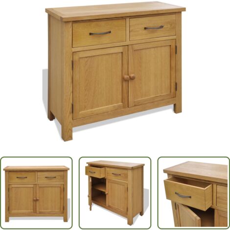Credenza in legno -  Credenza 90x33,5x83 cm in Legno Massello di Rovere