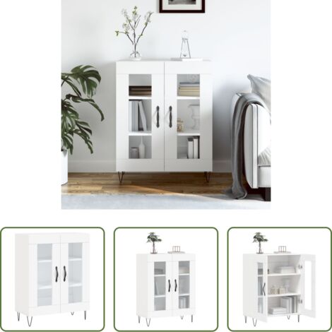 Credenza in legno -  Credenza Bianca 69,5x34x90 cm in Legno Multistrato
