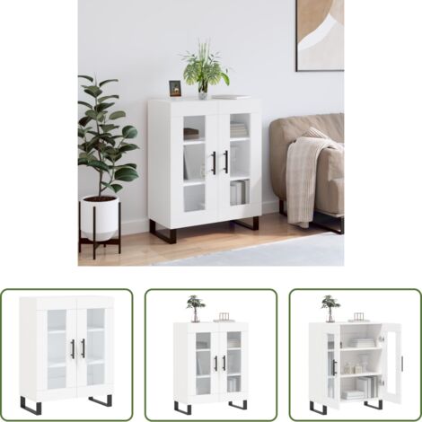 Credenza in legno -  Credenza Bianca 69,5x34x90 cm in Legno Multistrato