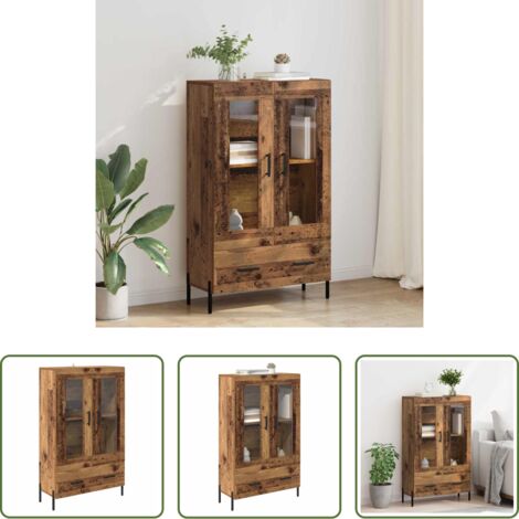 Credenza in legno -  Credenza con cassetto Corona Legno vecchio 69,5 x 31 x 115 cm