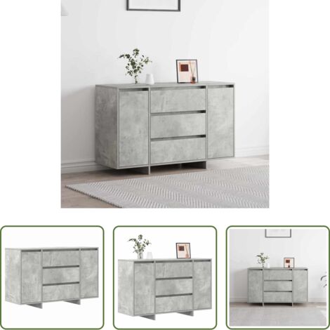 Credenza in legno -  Credenza Grigio cemento 120 x 41 x 75 cm Legno multistrato