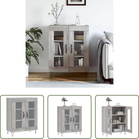 Credenza in legno -  Credenza Grigio Sonoma 69,5x34x90 cm in Legno Multistrato