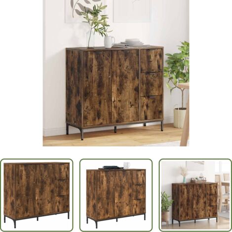 Credenza in legno -  Credenza Rovere fumé 89,5 x 33 x 82 cm Legno multistrato