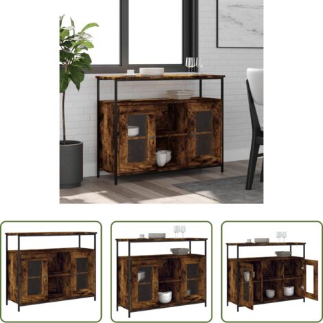Credenza in legno -  Credenza Rovere Fumo 100x35x80 cm in Legno Multistrato
