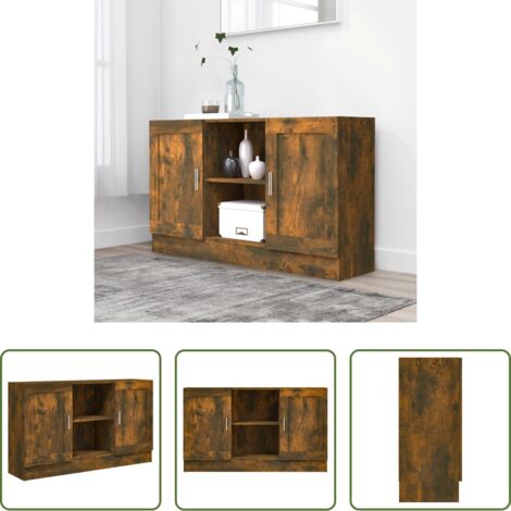 Credenza in legno -  Credenza Rovere Fumo 120x30,5x70 cm in Legno Multistrato