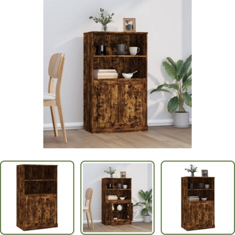 Credenza in legno -  Credenza Rovere Fumo 60x35,5x103,5 cm in Legno Multistrato