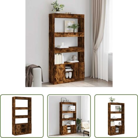 Credenza in legno -  Credenza Rovere Fumo 92x33x180 cm in Legno Multistrato