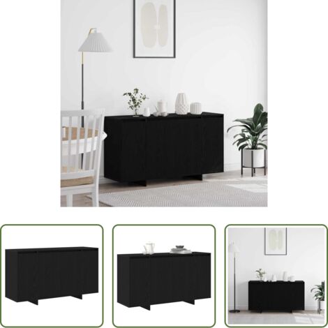 Credenza in legno -  Credenza Rovere Nero 135 x 41 x 75 cm Legno multistrato