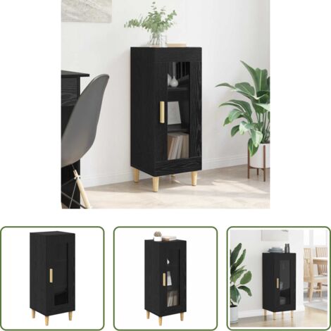 Credenza in legno - Credenza Rovere Nero 34.5 x 32.5 x 90 cm Legno multistrato