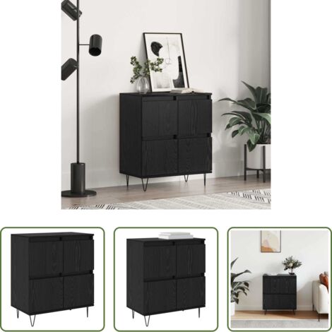 Credenza in legno -  Credenza Rovere Nero 60 x 35 x 70 cm