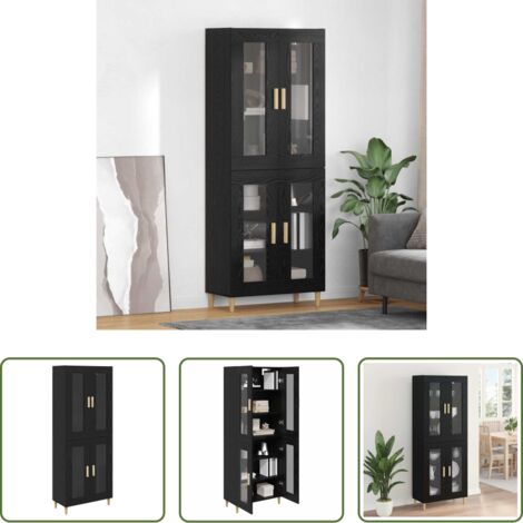 Credenza in legno - Credenza Rovere Nero 69,5 x 34 x 180 cm Legno multistrato
