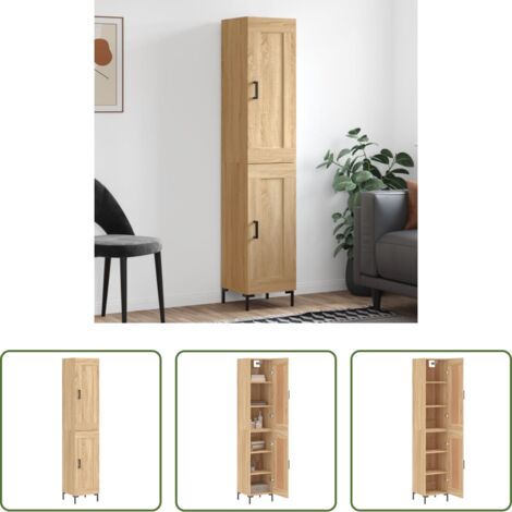 Credenza in legno -  Credenza Rovere Sonoma 34,5x34x180 cm in Legno Multistrato