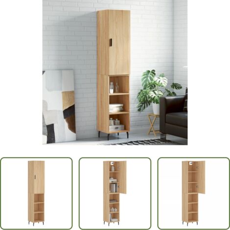 Credenza in legno -  Credenza Rovere Sonoma 34,5x34x180 cm in Legno Multistrato