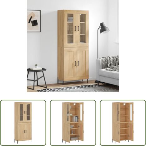 Credenza in legno -  Credenza Rovere Sonoma 69,5x34x180 cm in Legno Multistrato
