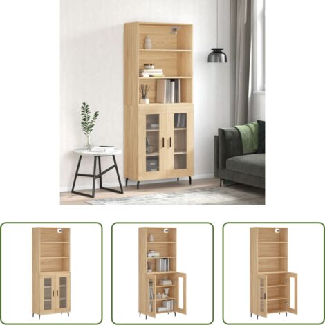 Credenza in legno - Credenza Rovere Sonoma 69,5x34x180 cm in Legno Multistrato