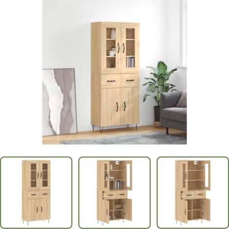Credenza in legno -  Credenza Rovere Sonoma 69,5x34x180 cm in Legno Multistrato