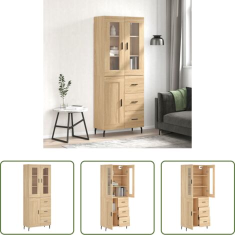 Credenza in legno - Credenza Rovere Sonoma 69,5x34x180 cm in Legno Multistrato