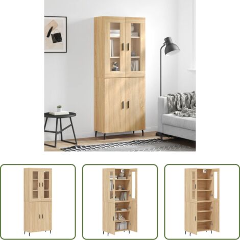 Credenza in legno -  Credenza Rovere Sonoma 69,5x34x180 cm in Legno Multistrato