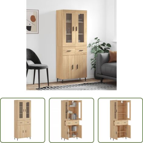 Credenza in legno - Credenza Rovere Sonoma 69,5x34x180 cm in Legno Multistrato