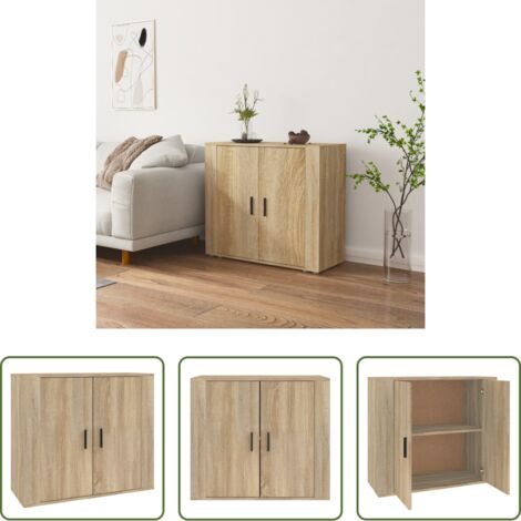 Credenza in legno -  Credenza Rovere Sonoma 80x33x70 cm in Legno Multistrato