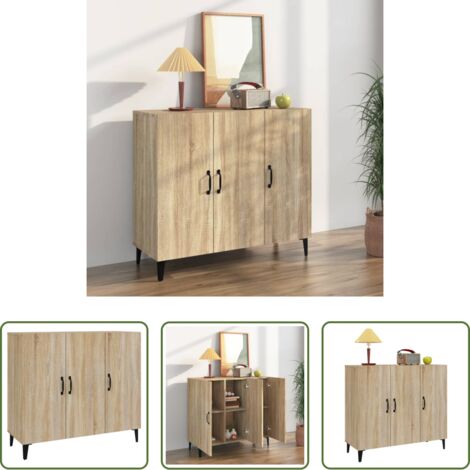 Credenza in legno - Credenza Rovere Sonoma 90x34x80 cm in Legno Multistrato