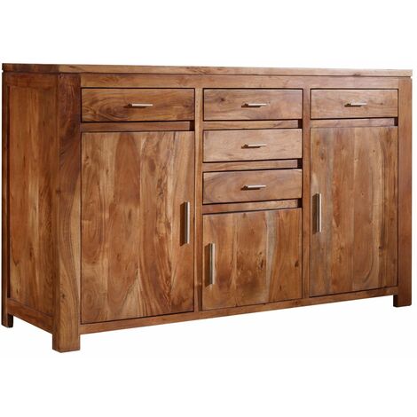 Credenza in legno di acacia miele dorato laccato 200x45x90 SHAMAN #41