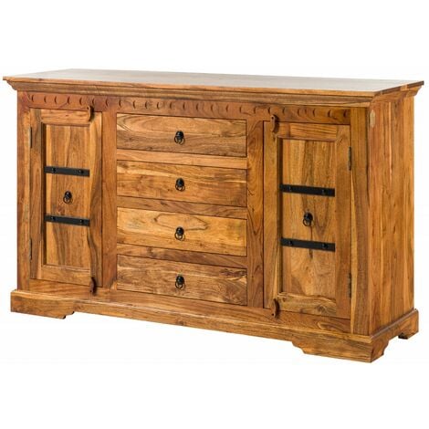 Credenza mobile per vinili 3 cassetti in legno massello di acacia Gimmick