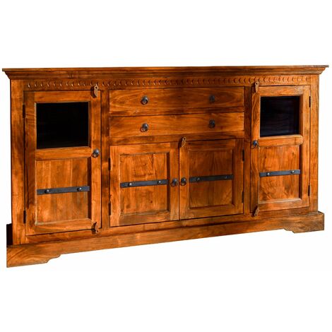 credenza in legno di Acacia 181x50x100 miele dorato laccato OXFORD 0453