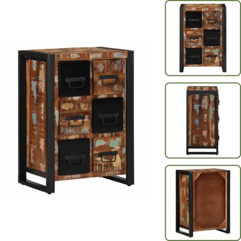 Credenza in legno di teak - vidaXL Credenza 50x35x70 in Legno Massello di Recupero - Credenza in legno di mango
