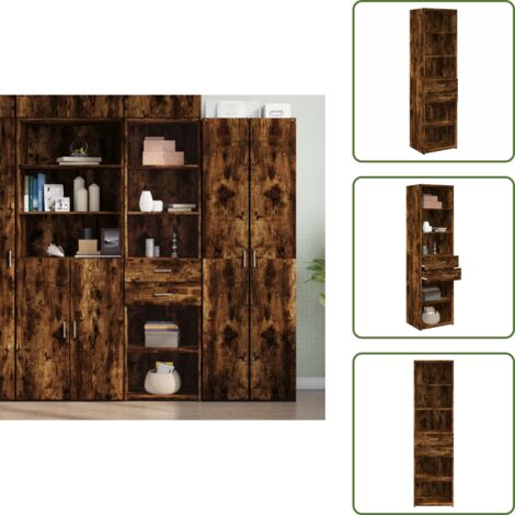 Credenza in legno fumo - vidaXL Credenza Rovere Fumo 50x42,5x185 cm in Legno Multistrato - Credenza per casa