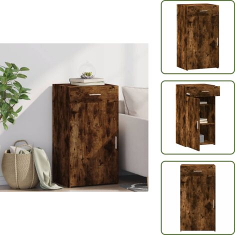 Credenza in legno fumo - vidaXL Credenza Rovere Fumo 50x42,5x93 cm in Legno Multistrato -