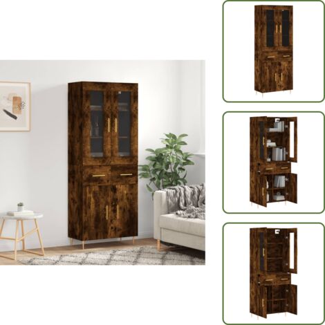 Credenza in legno fumo - vidaXL Credenza Rovere Fumo  69,5x34x180 cm in Legno Multistrato -