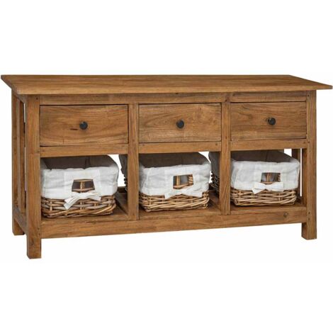 Credenza in Legno Massello di Recupero 100x30x50 cm vidaXL - Marrone