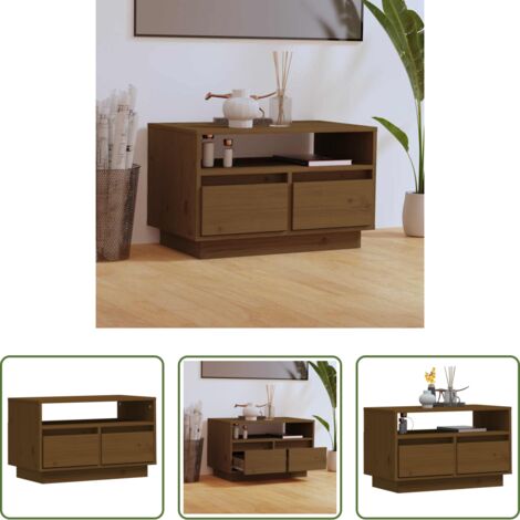 Credenza in legno -  Mobile Porta TV Ambra 60x35x37 cm in Legno Massello di Pino