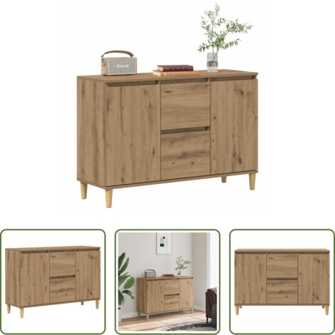 Credenza in legno multistrato -  Credenza Rovere Artigianale 102x35x70 cm in Legno Multistrato