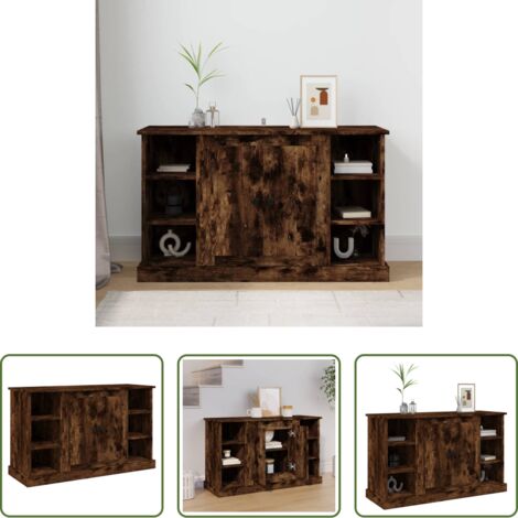 Credenza in legno multistrato -  Credenza Rovere Fumo 100x35,5x60 cm in Legno Multistrato