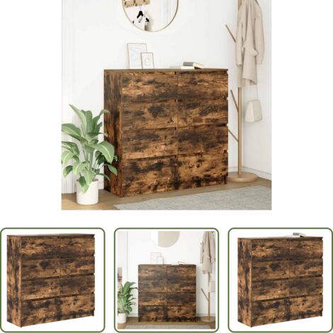 Credenza in legno multistrato -  Credenza Rovere Fumo 100x35x99 cm in Legno Multistrato