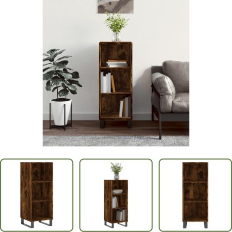 Credenza in legno multistrato -  Credenza Rovere Fumo 34,5x32,5x90 cm in Legno Multistrato