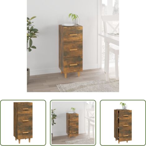 Credenza in legno multistrato -  Credenza Rovere Fumo 34,5x34x90 cm in Legno Multistrato