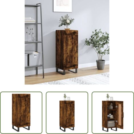 Credenza in legno multistrato -  Credenza Rovere Fumo 34,5x34x90 cm in Legno Multistrato